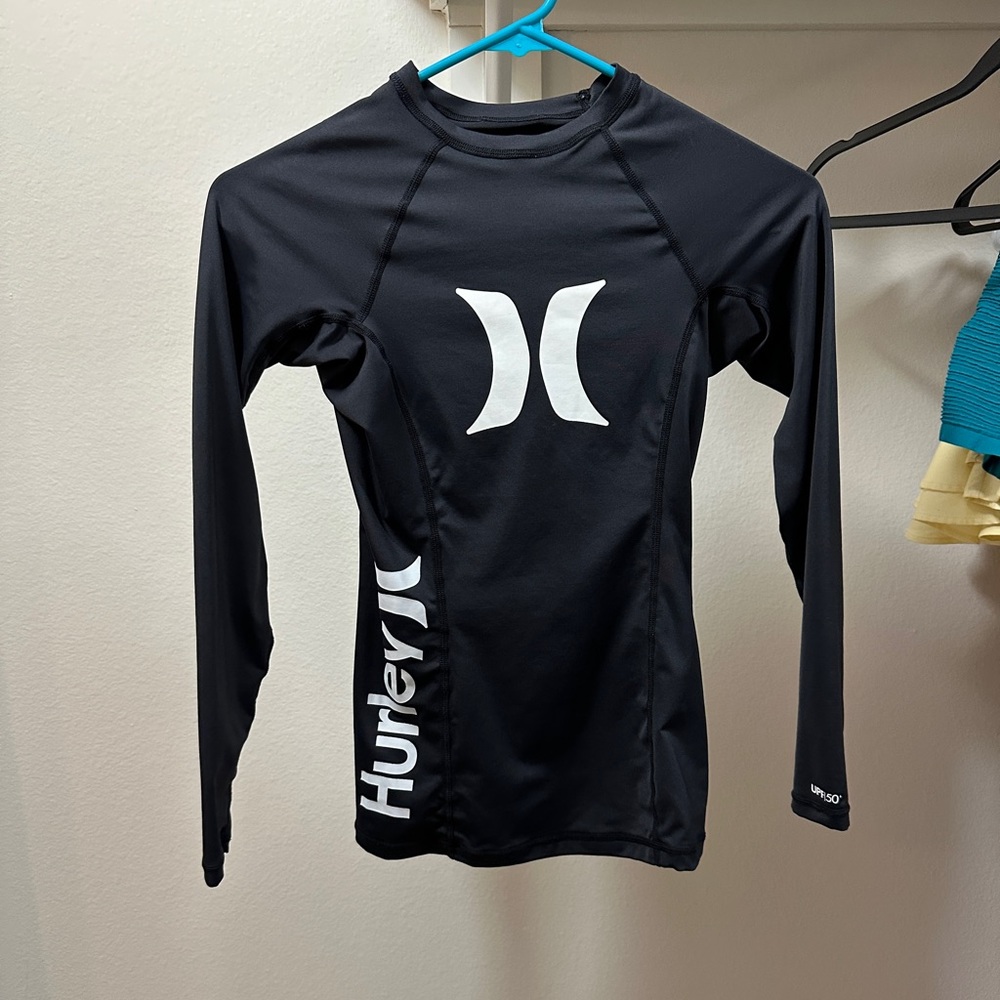 Black Hurley Long Sleeve Rash Guard Size XS